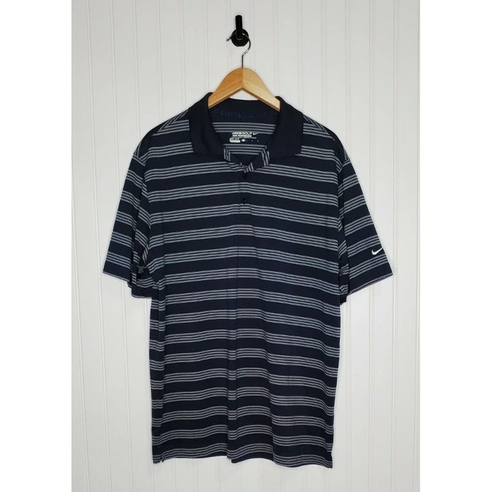 Nike Golf Tour Performance Short Sleeve Polo Shirt Men's Size Large Blue